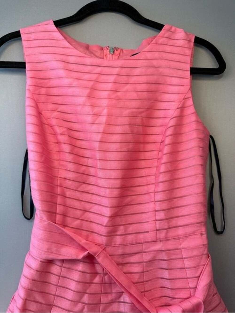 Tommy Hilfiger Pink/Coral Fit & Flare Dress Size 4 Sleeveless Belt Wedding Guest